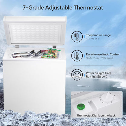 3.5 Cubic Feet Chest Freezer with 2 Removable Baskets