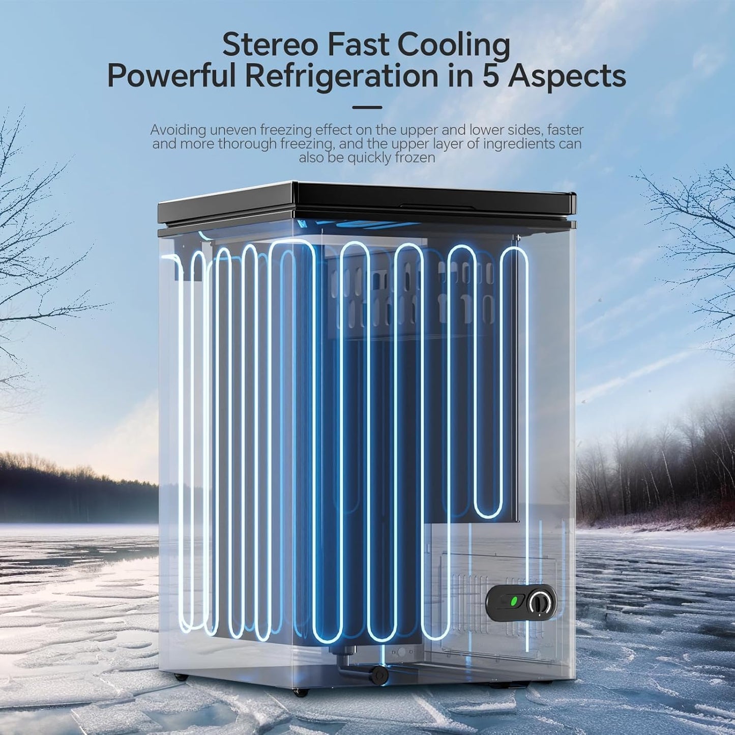 3.5 Cubic Feet Chest Freezer with 2 Removable Baskets