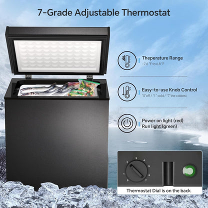 3.5 Cubic Feet Chest Freezer with 2 Removable Baskets