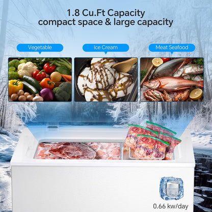 3.5 Cubic Feet Chest Freezer with 2 Removable Baskets