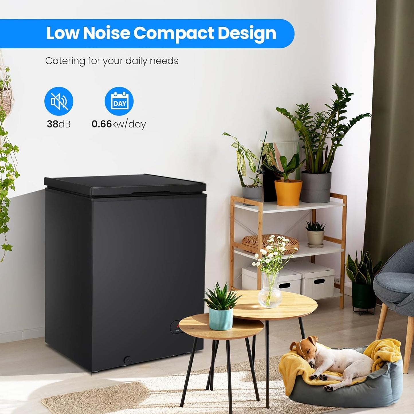 3.5 Cubic Feet Chest Freezer with 2 Removable Baskets