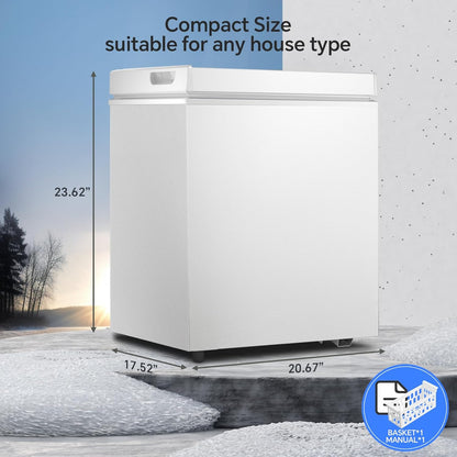 3.5 Cubic Feet Chest Freezer with 2 Removable Baskets