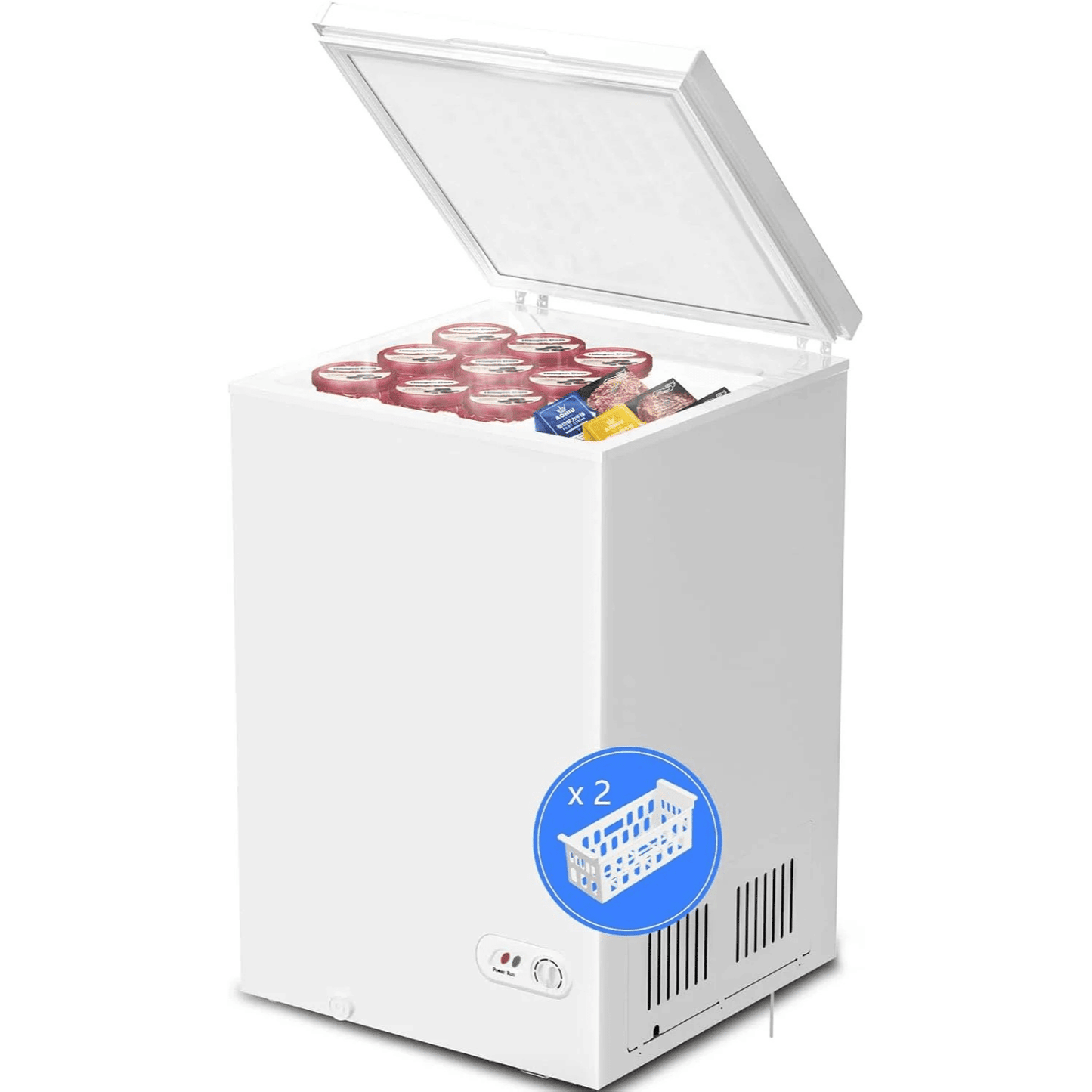 3.5 Cubic Feet Chest Freezer with 2 Removable Baskets