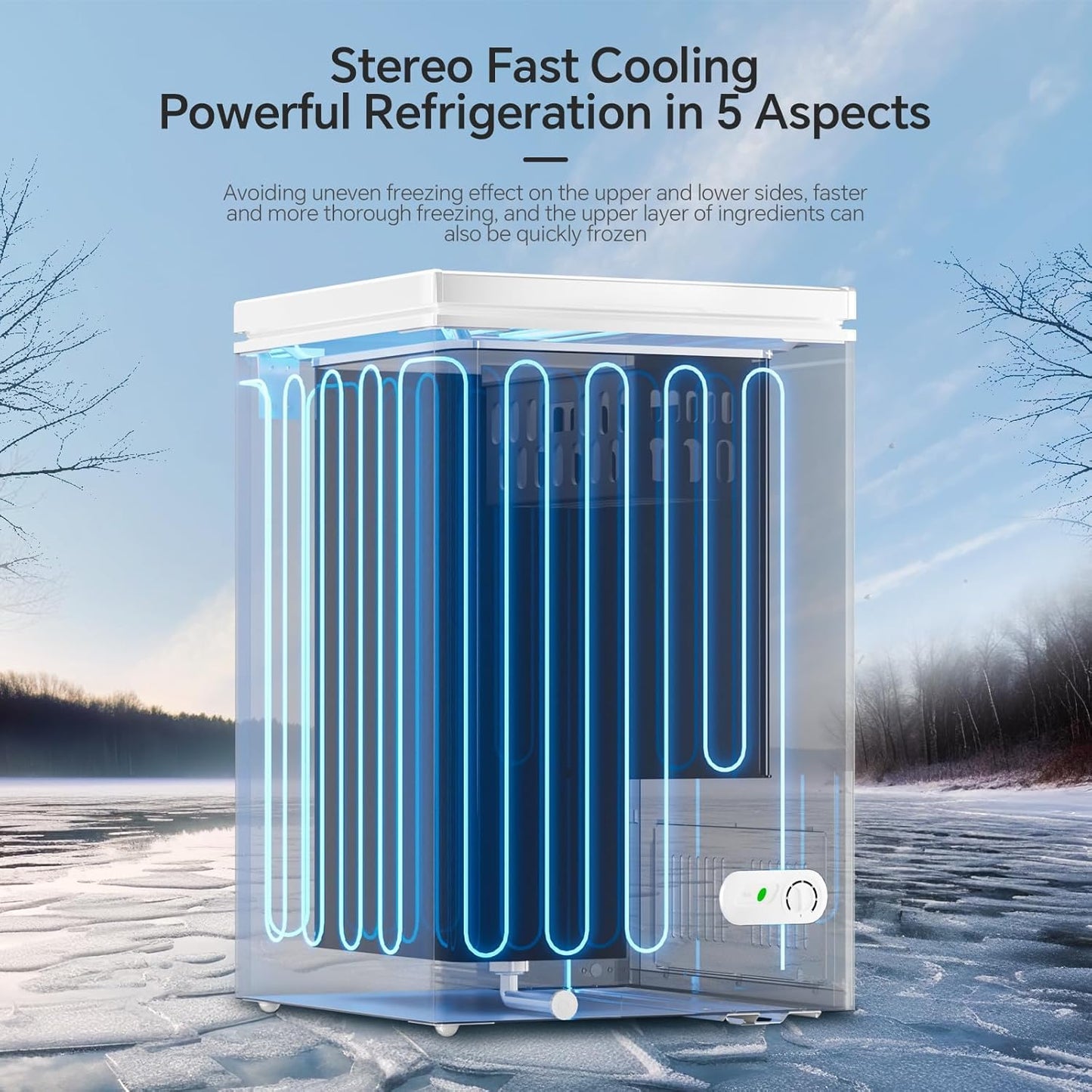 3.5 Cubic Feet Chest Freezer with 2 Removable Baskets