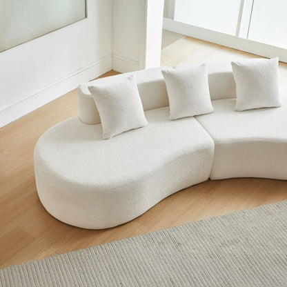 Curved Boneless Couch, Half Moon Sofa, 5 Seat