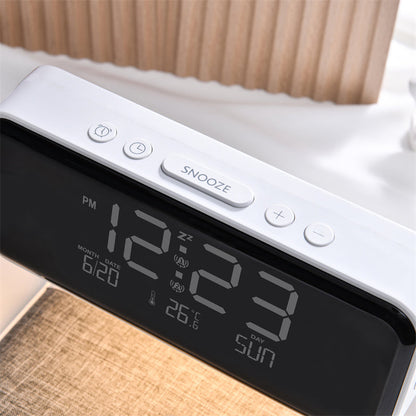 Bedside Lamp Wireless Charging LCD Screen Alarm Clock