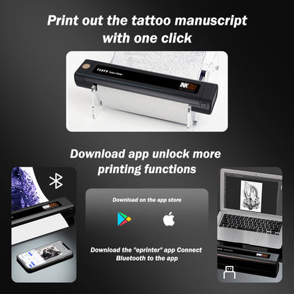 INKSOUL® T08FS Wireless Tattoo Transfer Stencil Printer