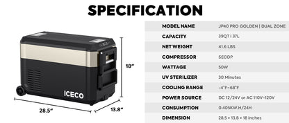 Pro Dual Zone Wheeled Portable Freezer