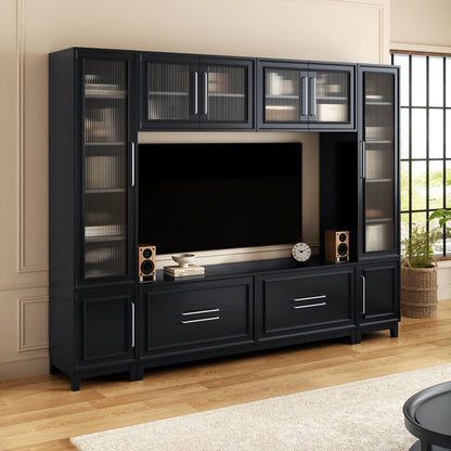 Entertainment Center With Glass Doors