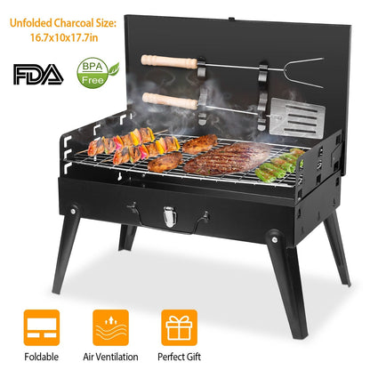 Portable Charcoal Grill Foldable BBQ Suitcase Grill