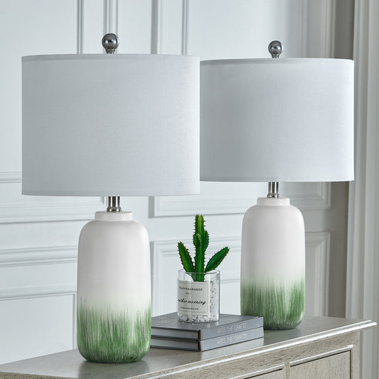 23-Inch Modern Green Ceramic Table Lamp