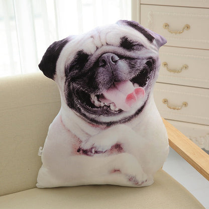 Funny 3D Dog Print Throw Pillow