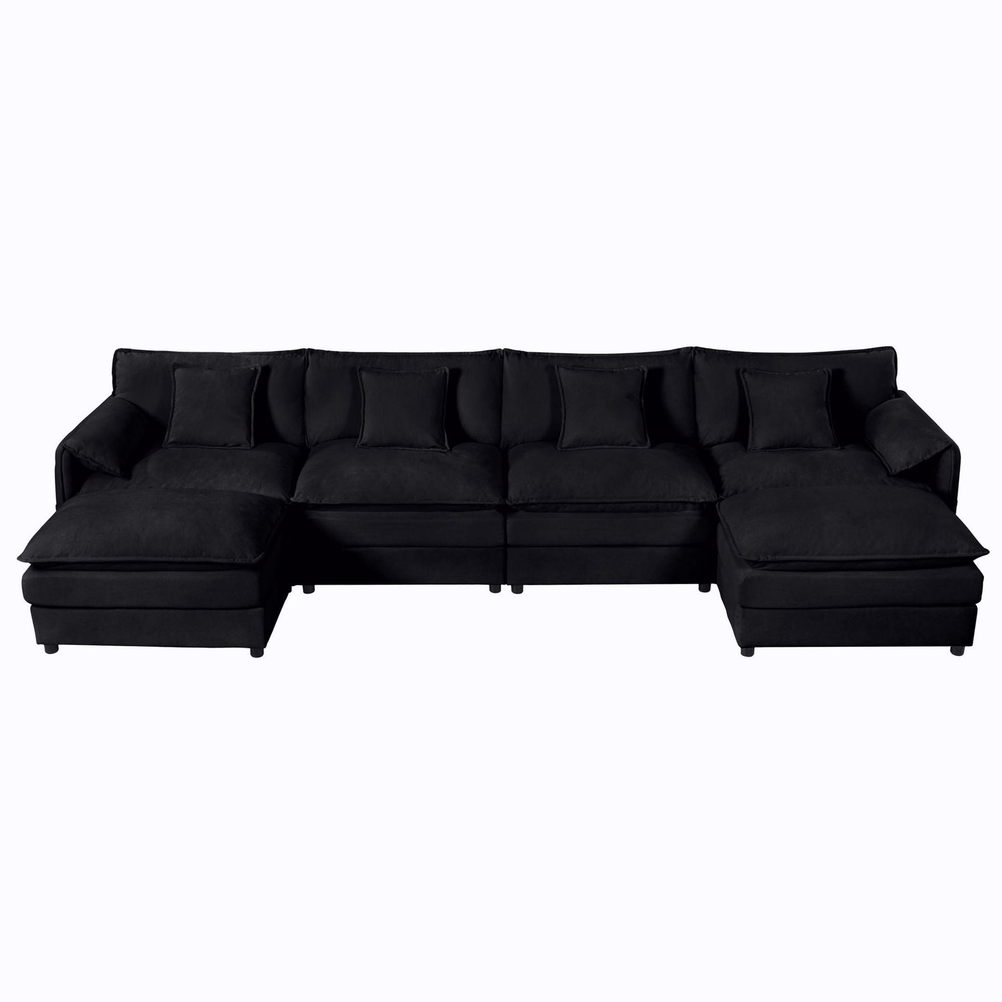 Deep Seat Modular Sectional Sofa Cloud Couch With Ottoman
