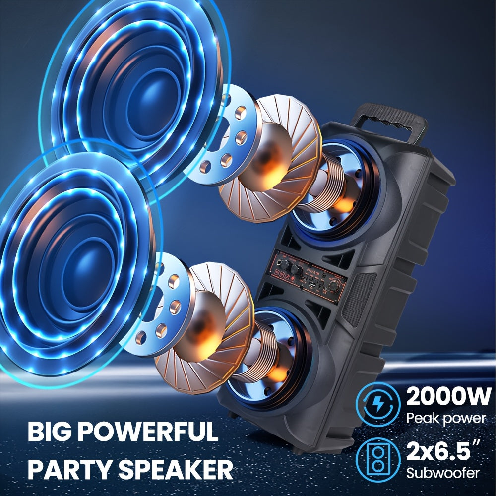 Portable Bluetooth Speaker with Subwoofer Bass