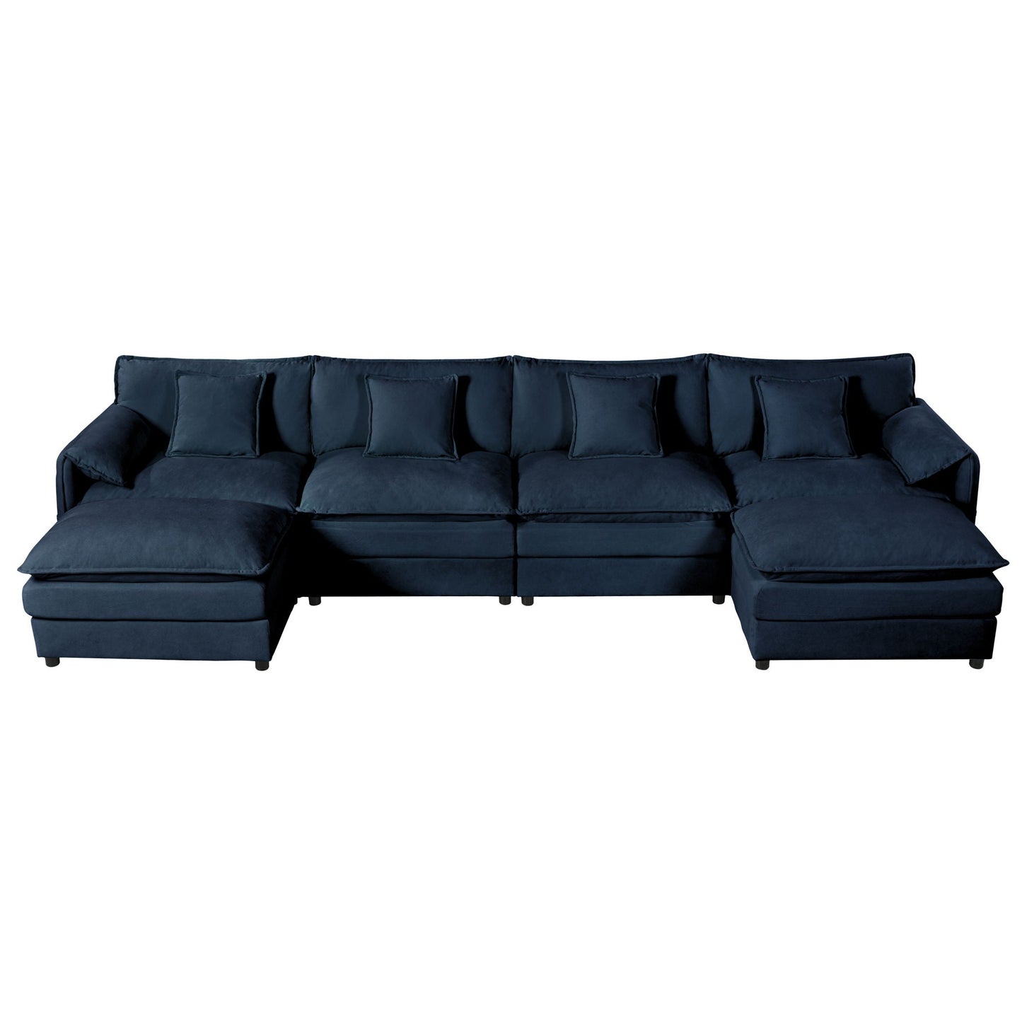 Deep Seat Modular Sectional Sofa Cloud Couch With Ottoman