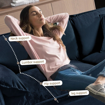 Deep Seat Modular Sectional Sofa Cloud Couch With Ottoman