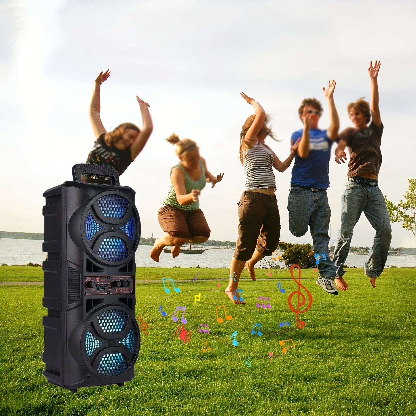 Portable Bluetooth Speaker with Subwoofer Bass