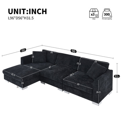 Modern Cloud Sectional Sofa L Shaped Luxury Couch Set