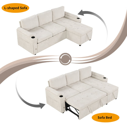 Convertible L Shaped Sofa Couch With Storage