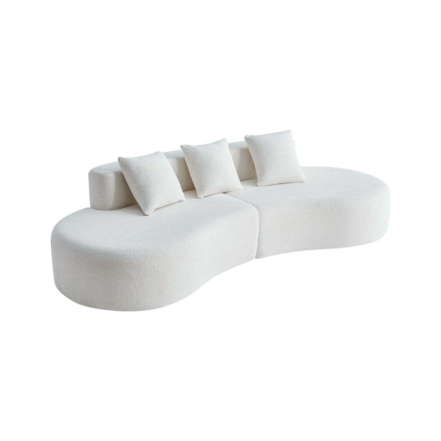 Curved Boneless Couch, Half Moon Sofa, 5 Seat