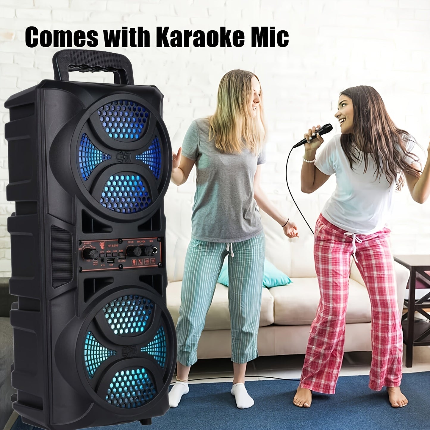Portable Bluetooth Speaker with Subwoofer Bass