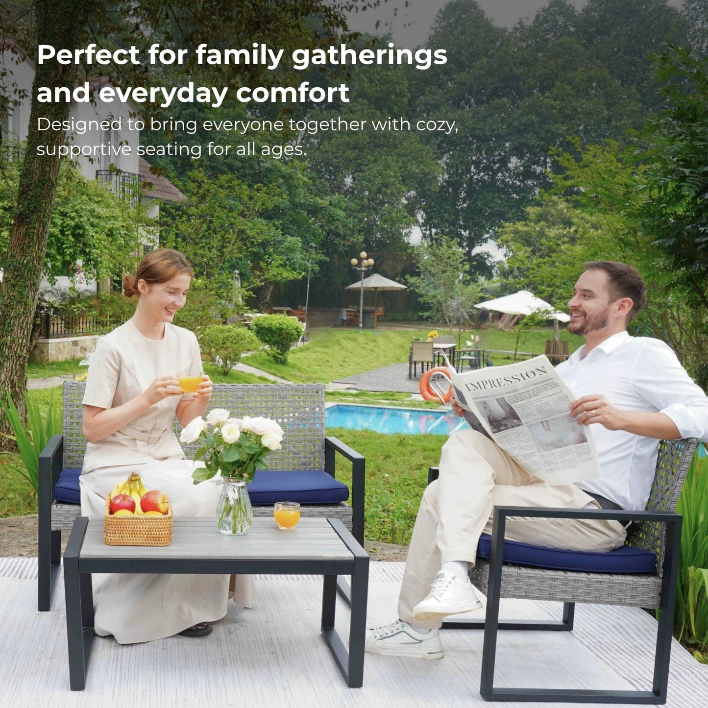 4 Piece Patio Furniture Set