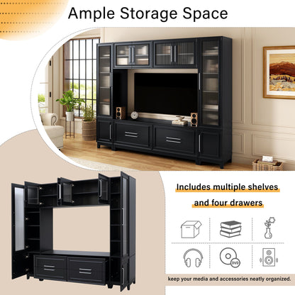 Entertainment Center With Glass Doors