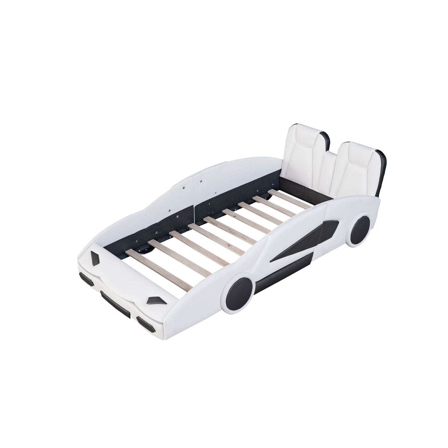 Race Car Shaped Twin Platform Bed With Wheels