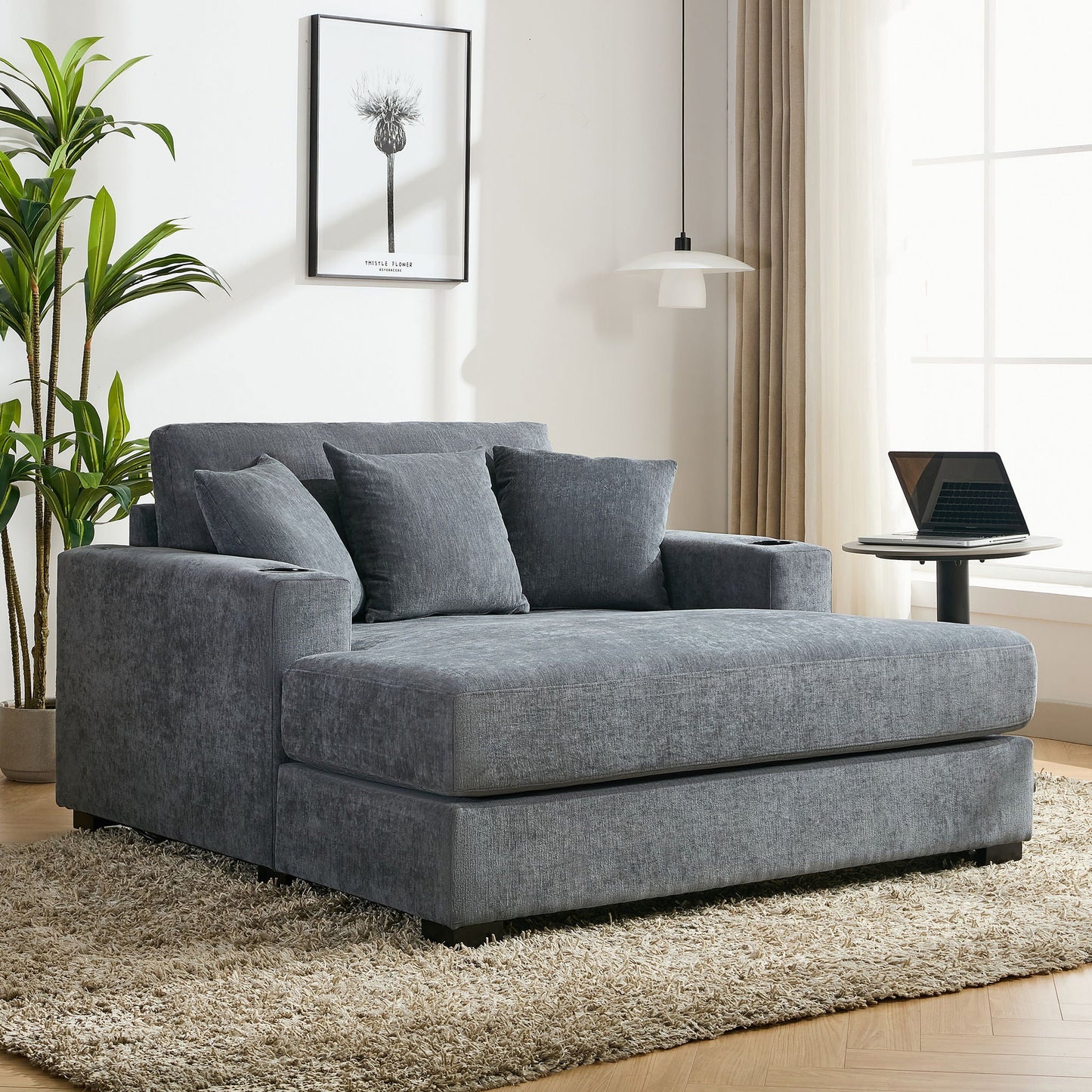 Oversized Chaise Lounger Modern Style Sofa Couch