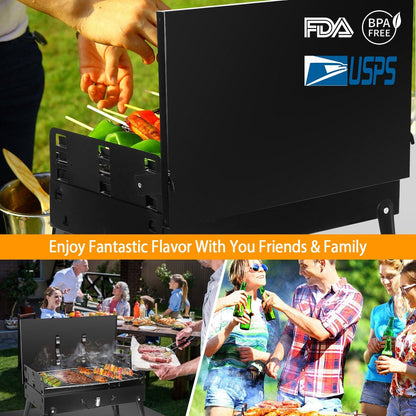 Portable Charcoal Grill Foldable BBQ Suitcase Grill