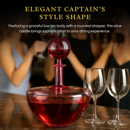 Blush Pink Low Arc Glass Decanter