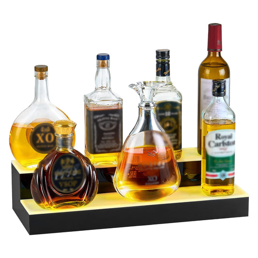 LED Lighted Liquor Bottle Display, 2 Tiers 20 Inches