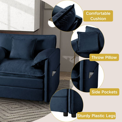 Deep Seat Modular Sectional Sofa Cloud Couch With Ottoman