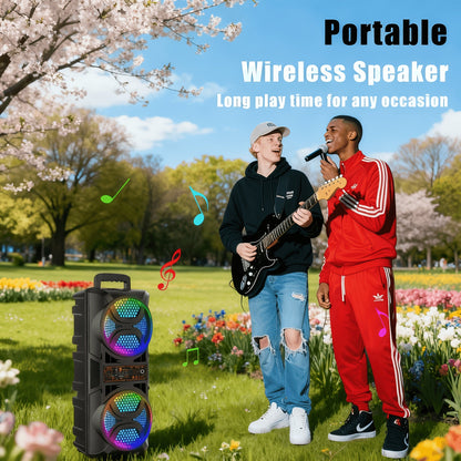 Portable Bluetooth Speaker with Subwoofer Bass