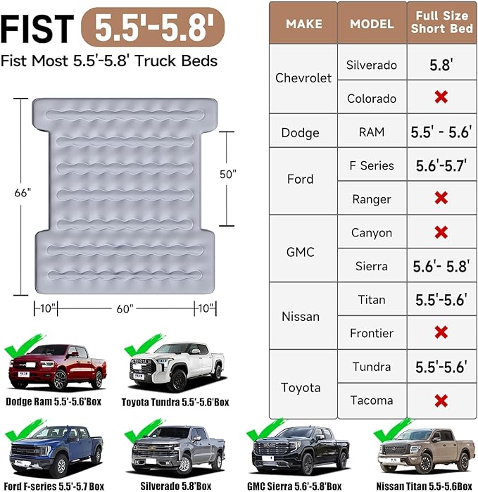 Umbrauto Built-in Pump Truck Bed Air Mattress