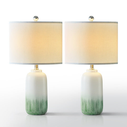 23-Inch Modern Green Ceramic Table Lamp