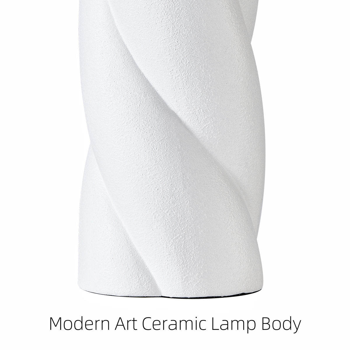 Modern Ceramic Table Lamp, White, Set of 2