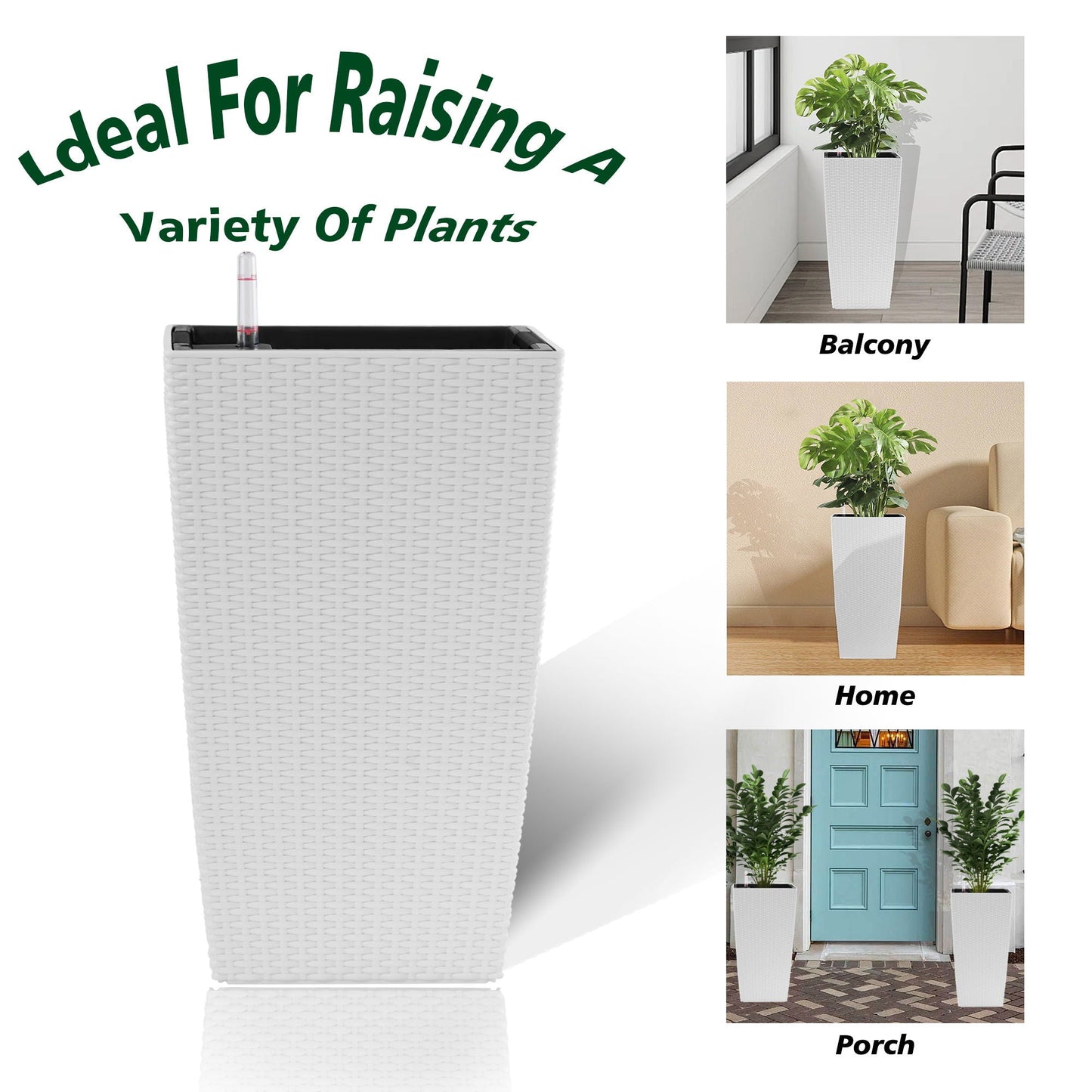 Square Large Planter With Automatic Watering System