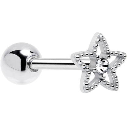 Clear Gem Star Tongue Ring