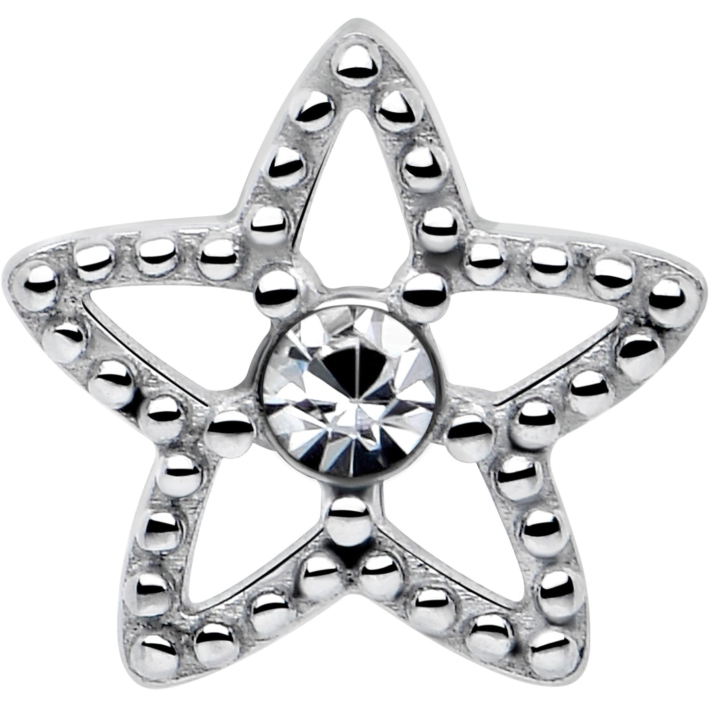 Clear Gem Star Tongue Ring