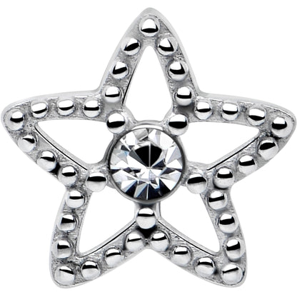 Clear Gem Star Tongue Ring