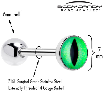 Kitty Green Eye Tongue Ring