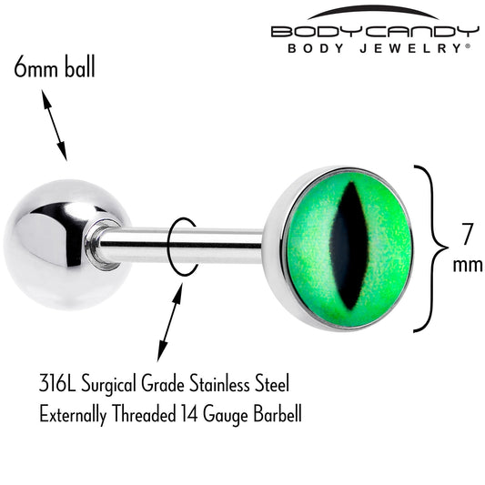 Kitty Green Eye Tongue Ring