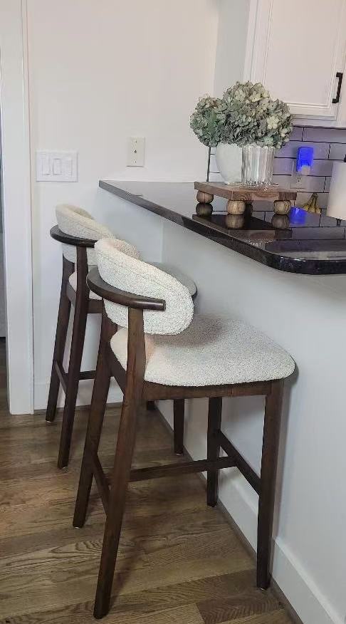 Bar Stools Set of 2, 30” Upholstered Bar Height Stools