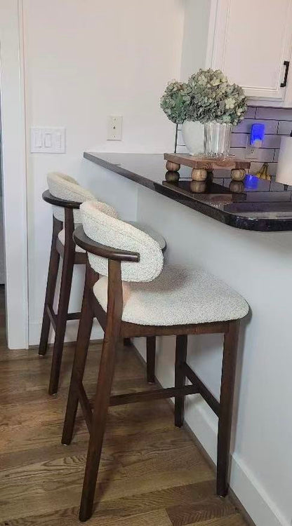 Bar Stools Set of 2, 30” Upholstered Bar Height Stools