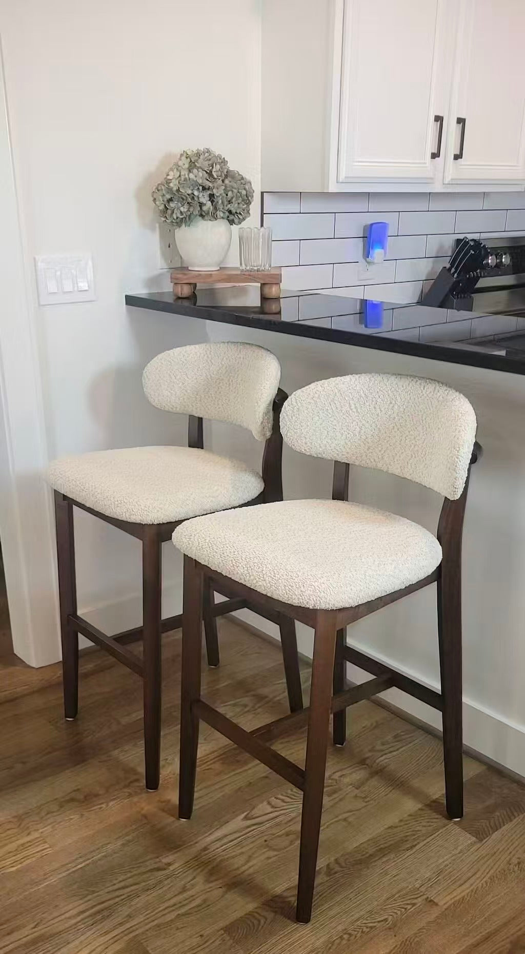 Bar Stools Set of 2, 30” Upholstered Bar Height Stools