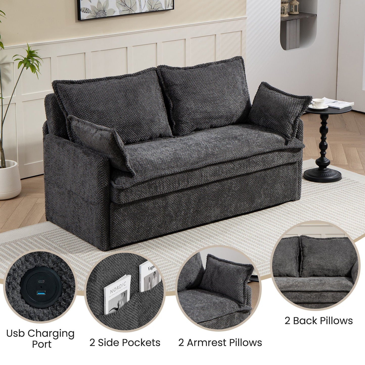 Pull Out Sofa Bed, Convertible Sleeper Sofa