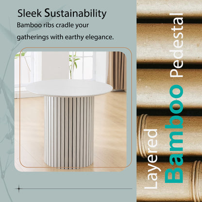 Modern 4 Person Dining Set With Bamboo