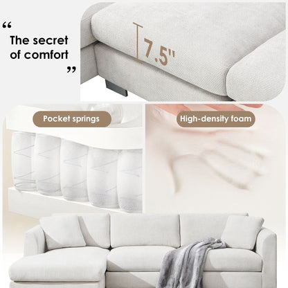 Modern Cloud Sectional Sofa L Shaped Luxury Couch Set