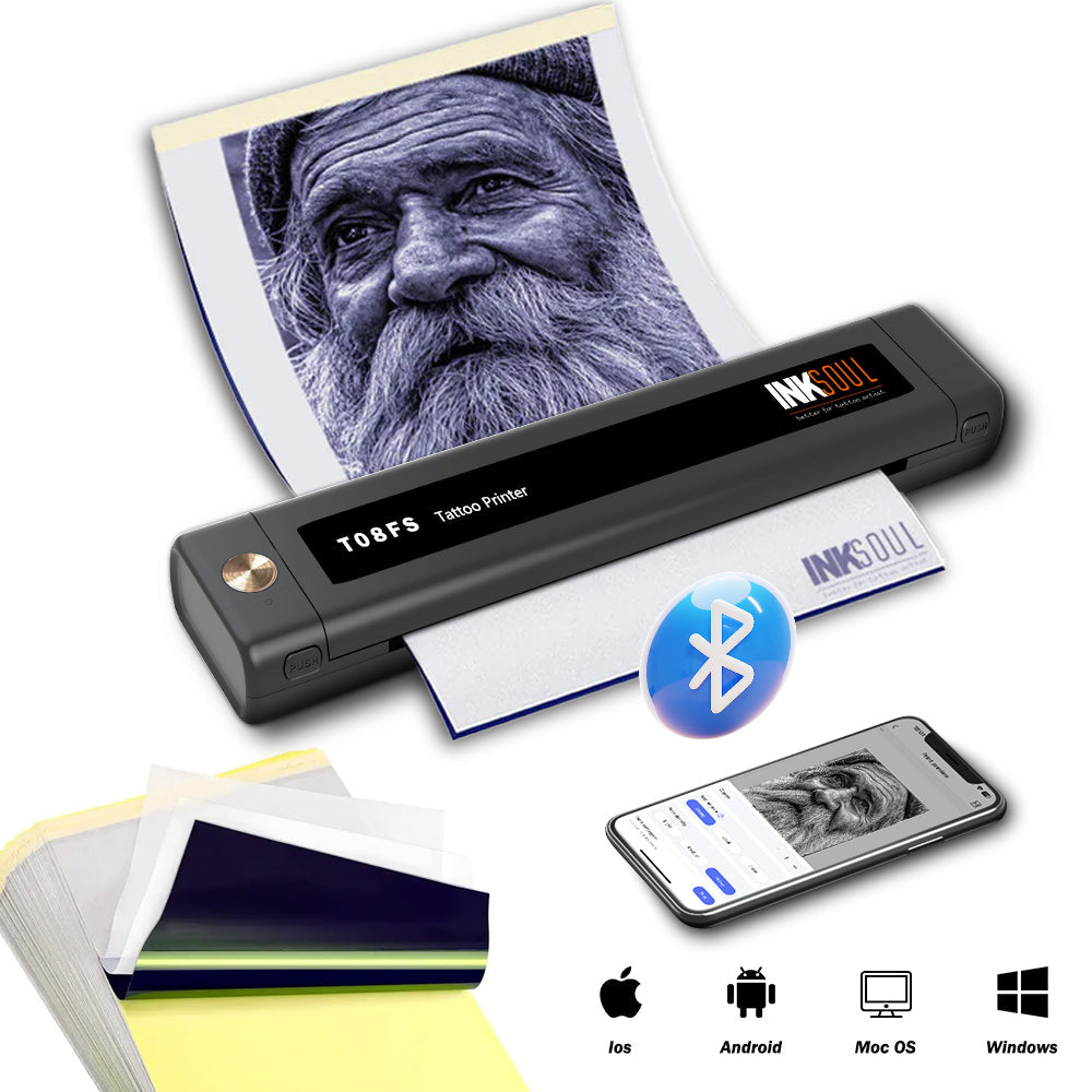 INKSOUL® T08FS Wireless Tattoo Transfer Stencil Printer